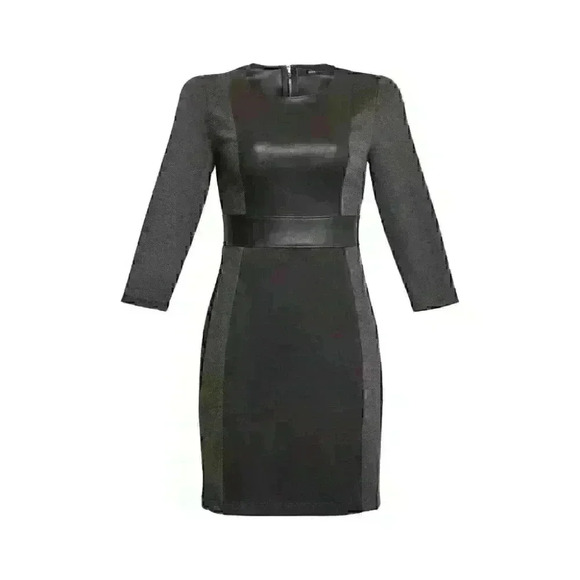 BCBGMaxAzria Dresses & Skirts - NEW! BCBGMAXAZRIA Women's S Paneled 3/4 Sleeve Dress In Charcoal Combo NWT $228